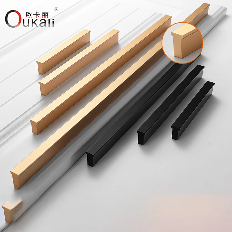 

European Creative Lengthened Cabinet Pulls Zinc Alloy Electroplating Crafts Bathroom Cabinets Handles Drawers Furniture Handle