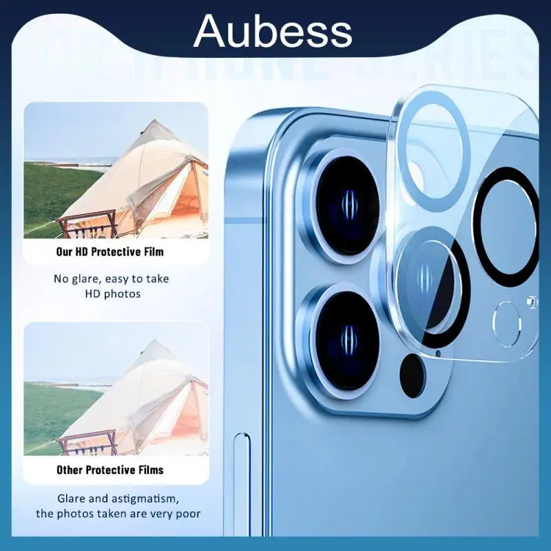 

2023 Screen Protector Full-frame Camera Lens Protector Full Cover Protective Tempered Glass Lens For Iphone 14 13 12 11 New