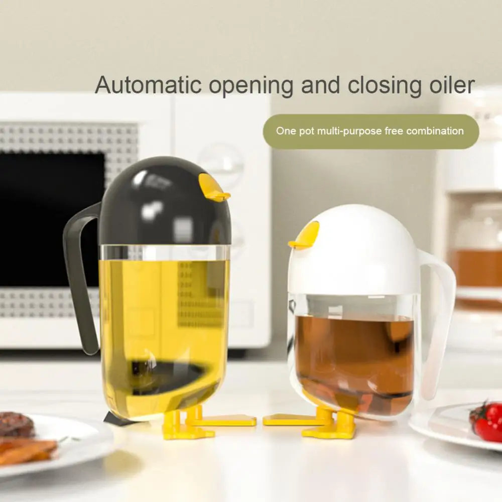 

650/350ml Leak-proof Kitchen Oil Bottle Cute Oil Bottles Wholesale Quantitative Oil Containers Kitchen Supplies Sauce Bowl