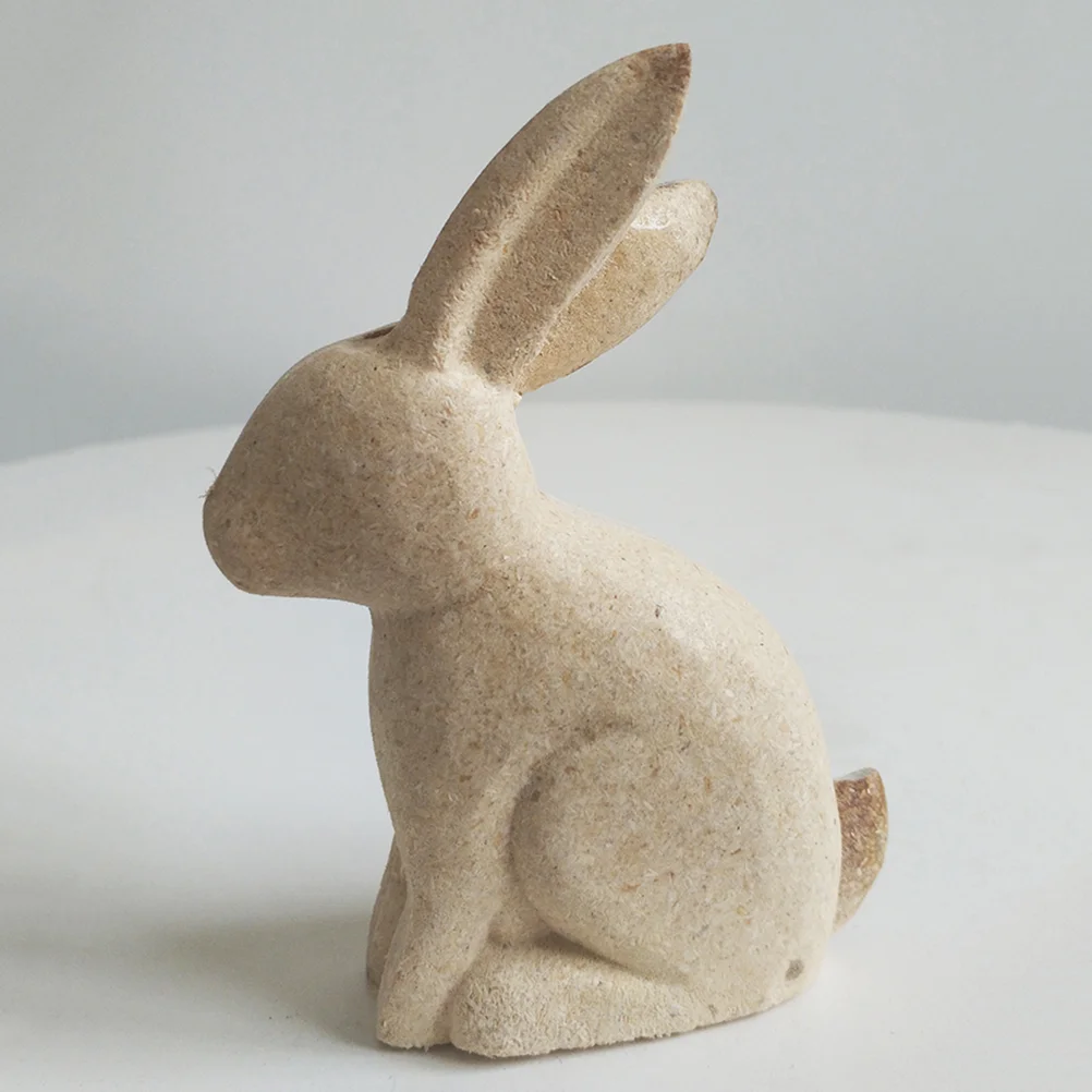 

Деревянная Пасхальная Статуэтка кролика, деревянное украшение без отделки, статуэтка с вырезами, фигурки животных, украшение, декор «сдела...
