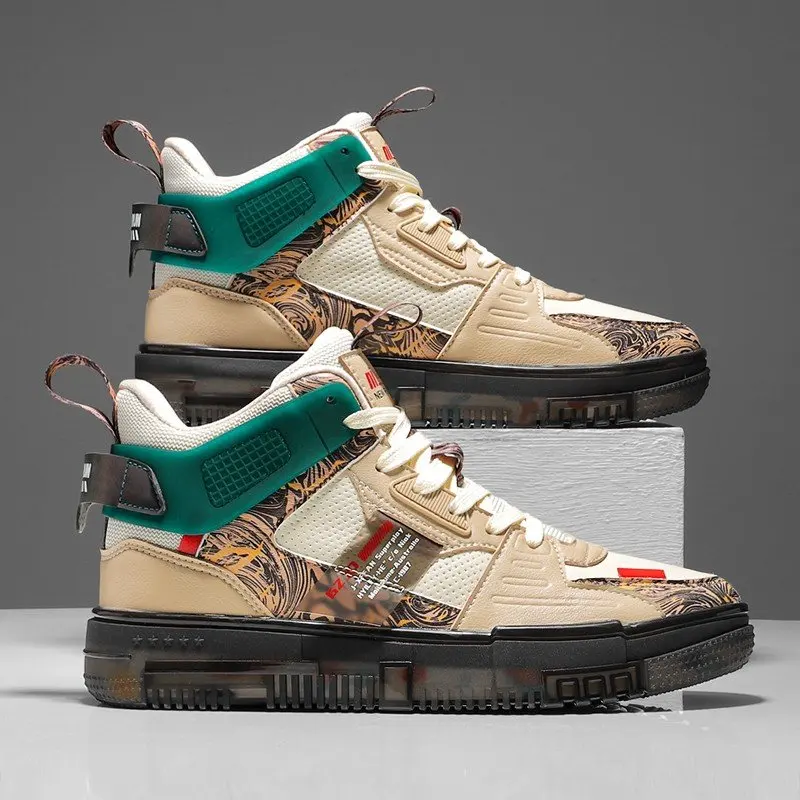 

2022 Spring Man Shoes Sneakers Lace Up Mixed Colors Round Toe Fashion Novelty Low Heel Flat Non Slip Breathable