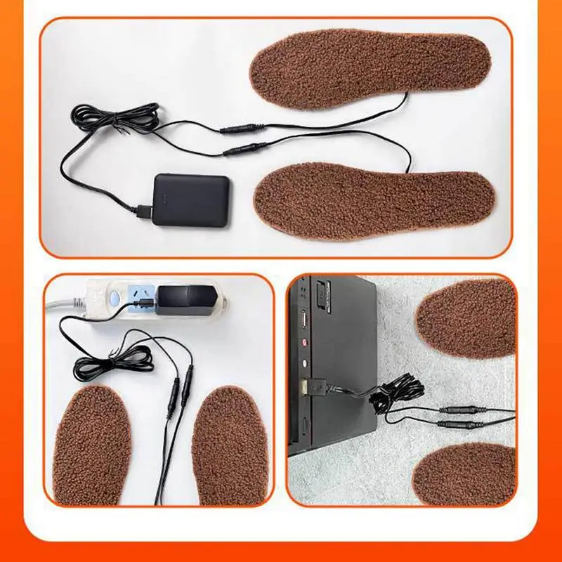 Podgrzewane wkładki do butów USB Elektryczna podkładka rozgrzewania stóp Podgrzewacz Podkładka skarpet Mata Zima Outdoor Camping Piesze