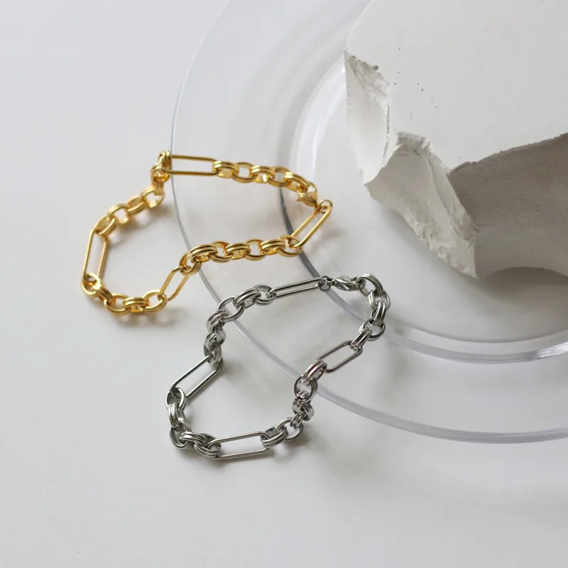 Fashion Stainless Steel Punk Bracelet Plated Gold Chain Gift For Women Hawaiian Jewelry Pulseira Feminina Beach Accessories
