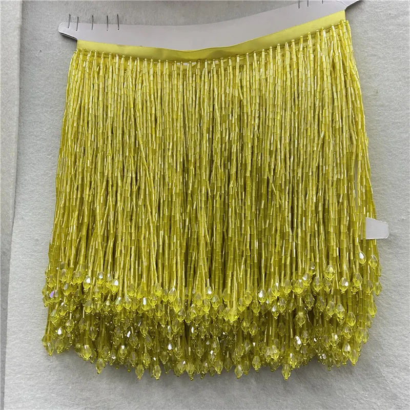 Лидер продаж 5 м/лот красивая желтая кисточка кружевная зеленая бахрома ширина 15