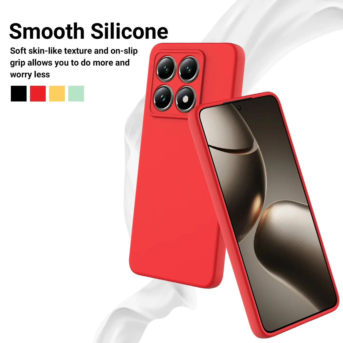 Чехол с силиконовым ремешком Funda для Xiaomi 14T/14T Pro мягкий защитный чехол из жидкого