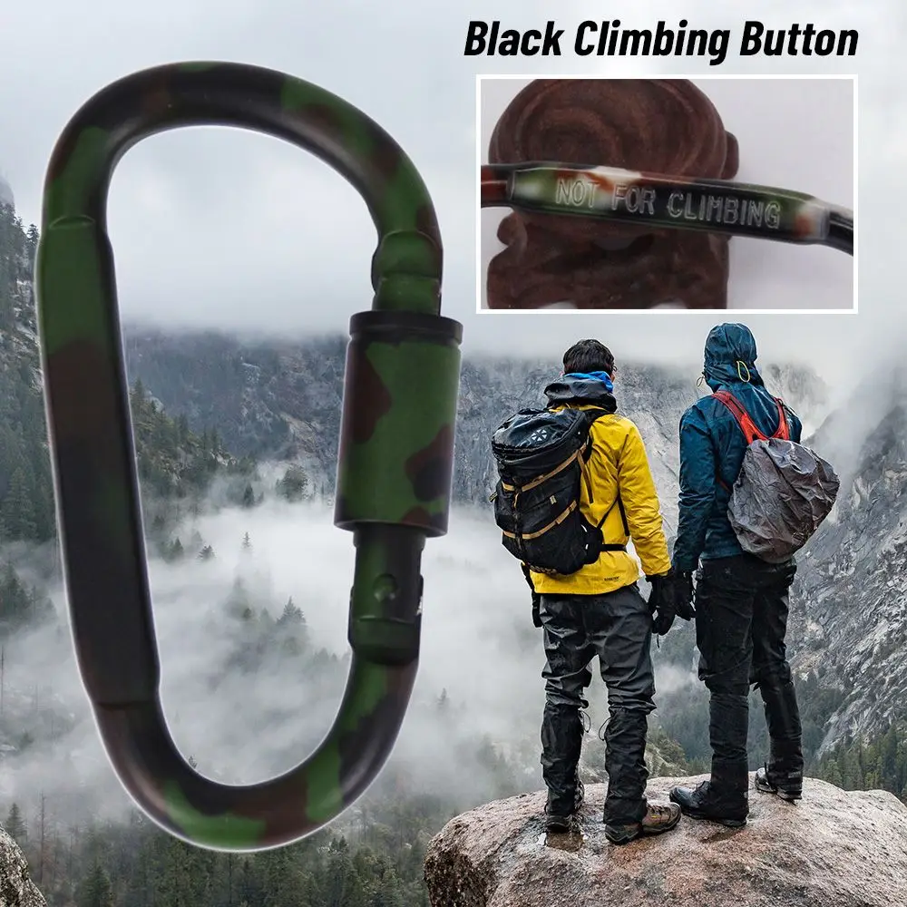 

Black-color Aluminium Safety Equipment Buckle Keychain Alloy Carabiner Camping Hiking Hook Black Climbing Button