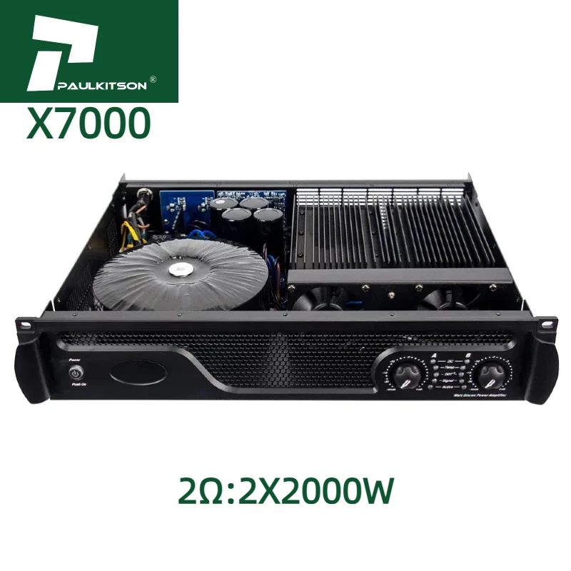 Фото Усилитель мощности X7000 2 Ом, класс TD, 2x1000 Вт, профессиональное аудиооборудование с импедансом 4 Ом и 8 Ом №1