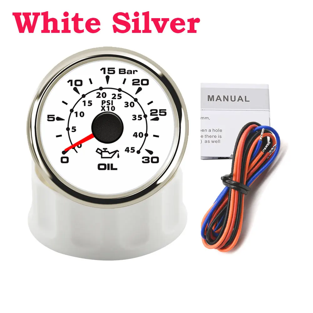 

7-цветная подсветка манометра масла 0-30 бар 0-45 фунтов на квадратный дюйм датчик давления масла датчик 1/8NPT 150PSI для автомобиля лодки по индивидуальному заказу