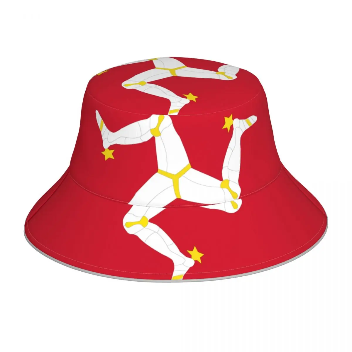 

CINESSD Flag Of Isle Of Man Reflective Bucket Hat Summer Hats Fisherman Hat Foldable Women Men Sunscreen Shade Caps