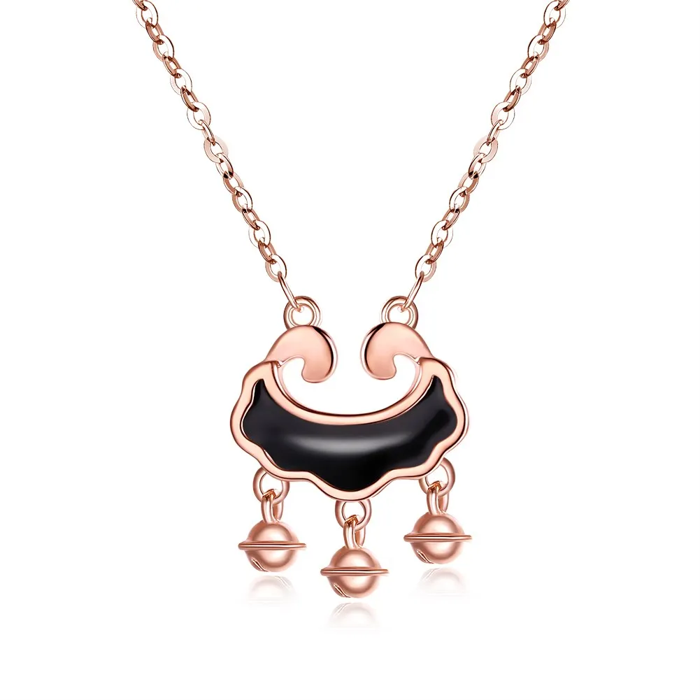 

PTE Fashion Sterling Silver Necklace Heart Lock Cute Necklace