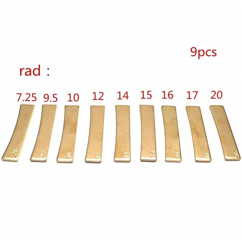 

1 Set 9 Size Guitar Fret Press Caul Insert Brass Fretboard Guitar DIY Luthier Tool Guitar Useful Accessories 9pcs