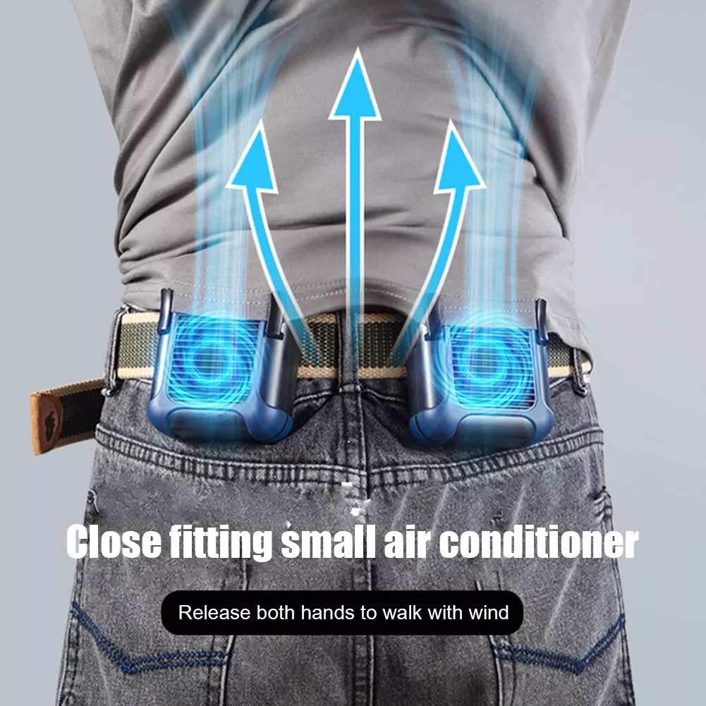 

NEW2023 Portable Waist Fan 4000mah USB Air Conditioning Hanging Neck Mini Fan Exhaust Fan Outdoor Sports Conditioning Cooling Ar