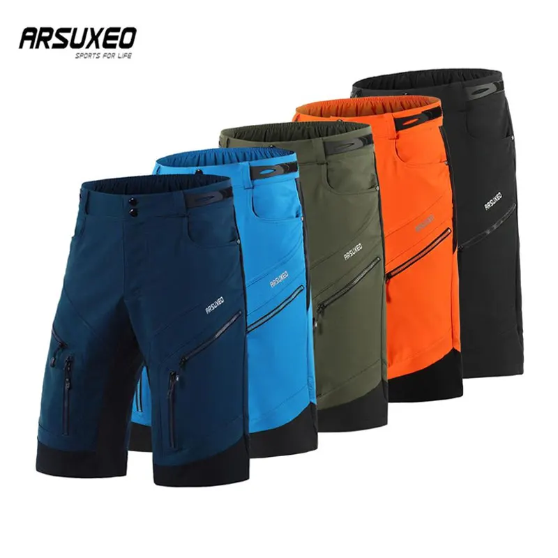 

Мужские велосипедные брюки ARSUXEO с регулируемой талией и окружностью, велосипедные шорты, свободные светоотражающие дорожные и горные велос...