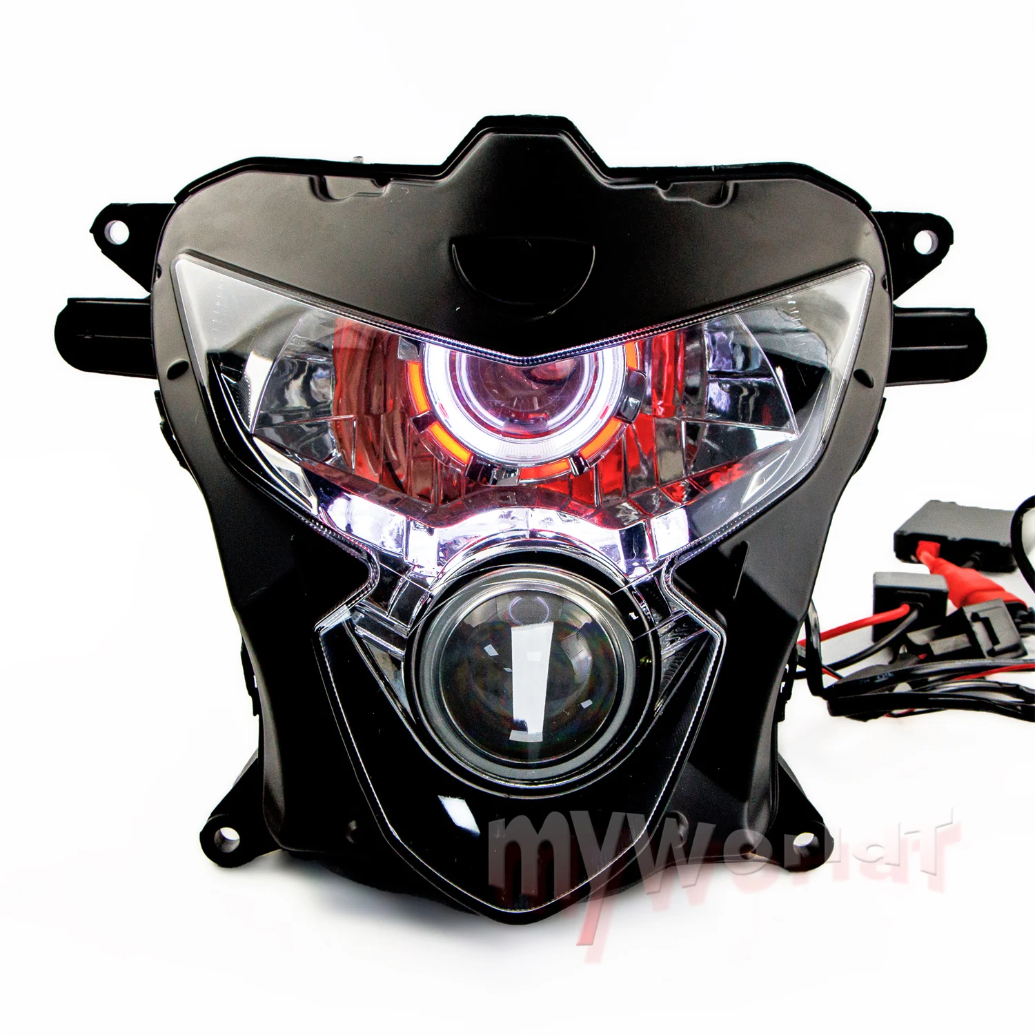 

Fit For SUZUKI GSXR600 GSXR750 K4 2004 - 2005 Headlamp With Angel Eyes HID Projector Headlight GSXR 600 750