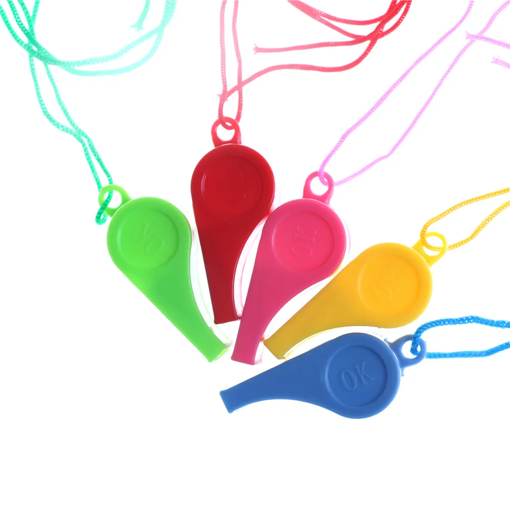 

5Pcs Plastic Whistles for Children Boys Girls Gift Birthday Party Favors Sports Fans Whistles Random Color