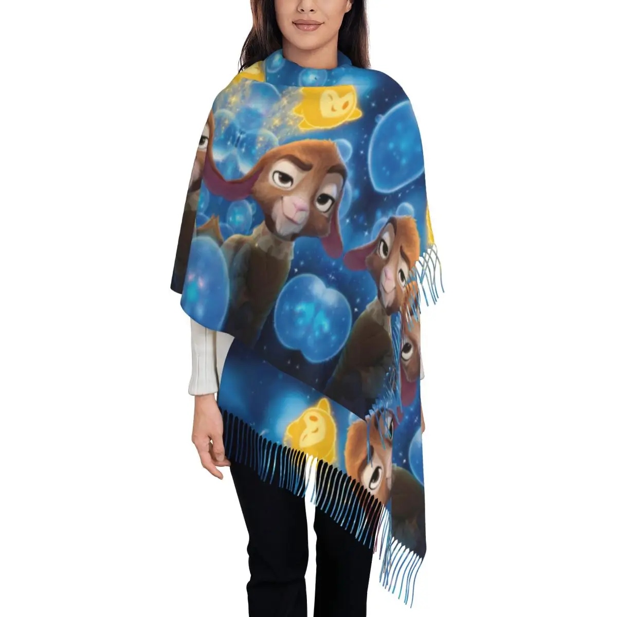 Женская шаль-шарф с кисточками на заказ