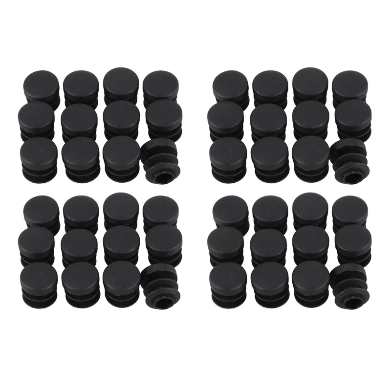 Chair Table Legs Plug 14Mm Diameter Round Plastic Cover Thread Inserted Tube 48 PCS