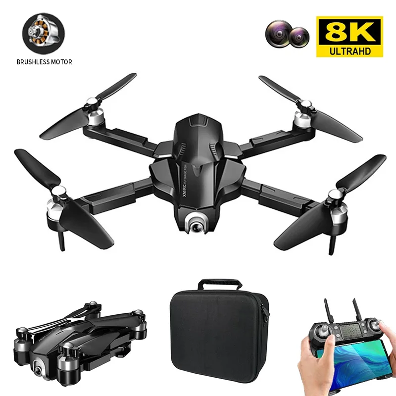 New Drone M8 GPS Profesional 4K Wide Angle Double Camera FPV Dron Brushless Motor Follow Flight Foldable RC Quadcopter Toy Gift