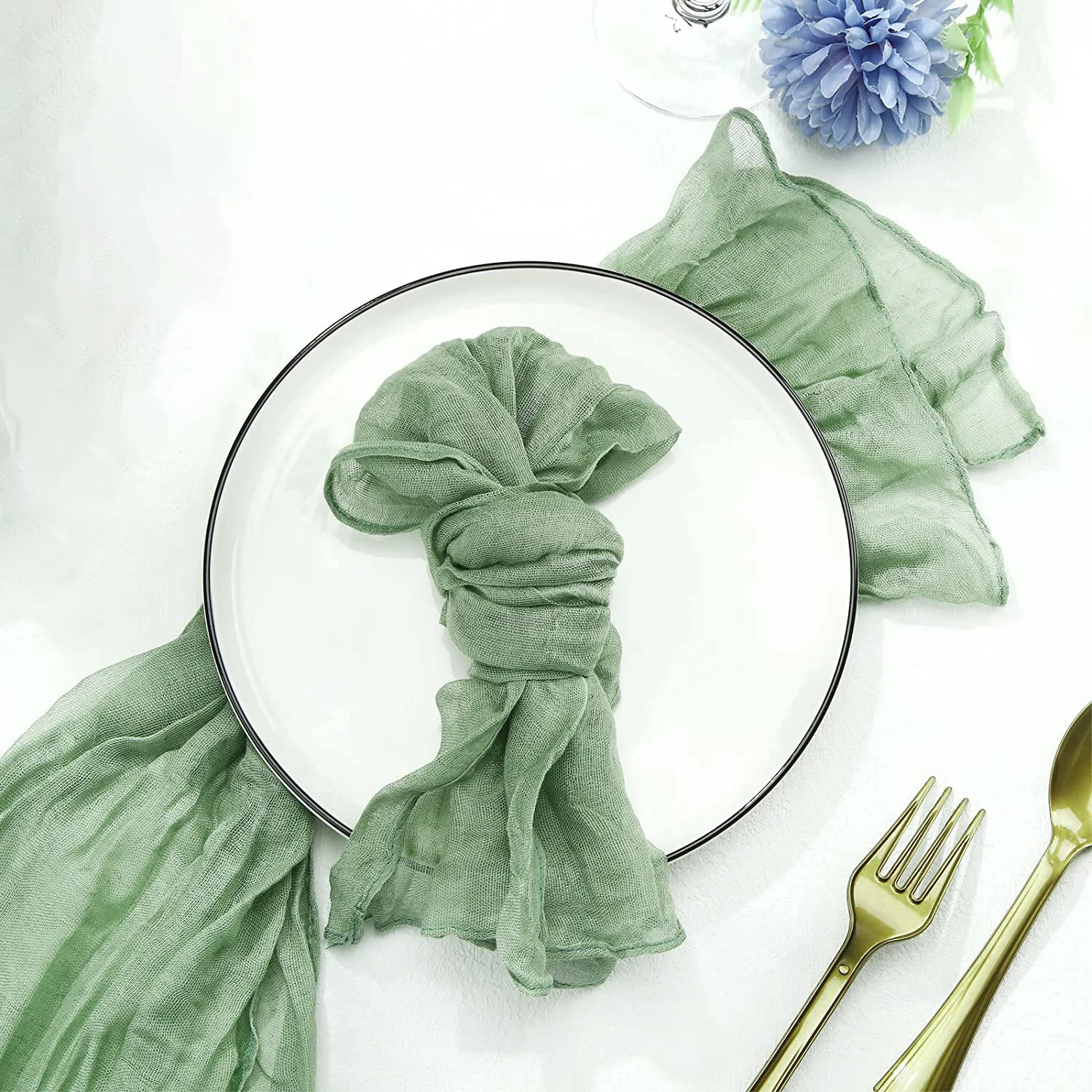 Semi-Sheer Gauze Table Runner Sage Cheesecloth Setting Dining Vintage Wedding Party Christmas Banquets Arches Cake Decor |