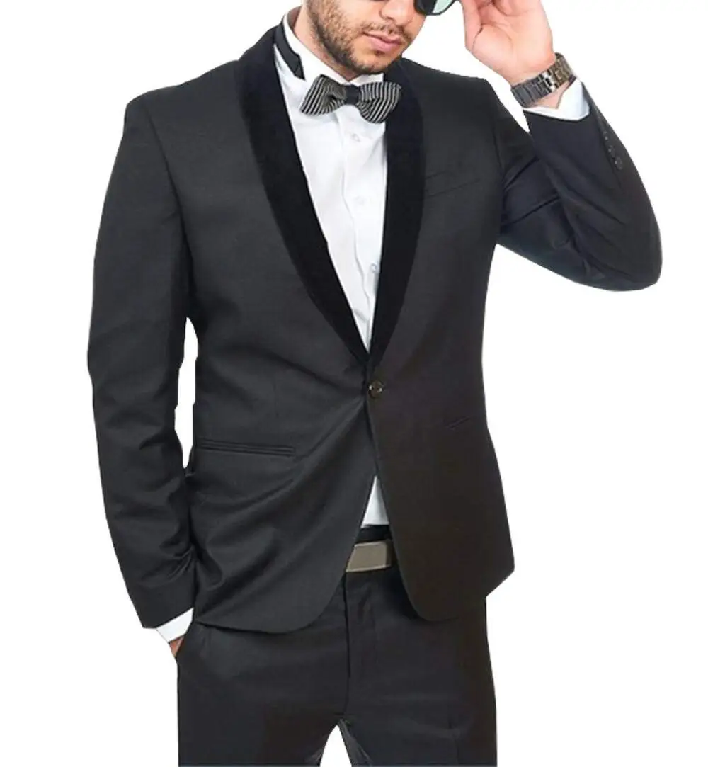 

2 Pieces Men Suits Slim Fit Groom Mens Tuxedos Terno Masculino One Button Jacket With Pants Formal Mens Suit Masculino Custom