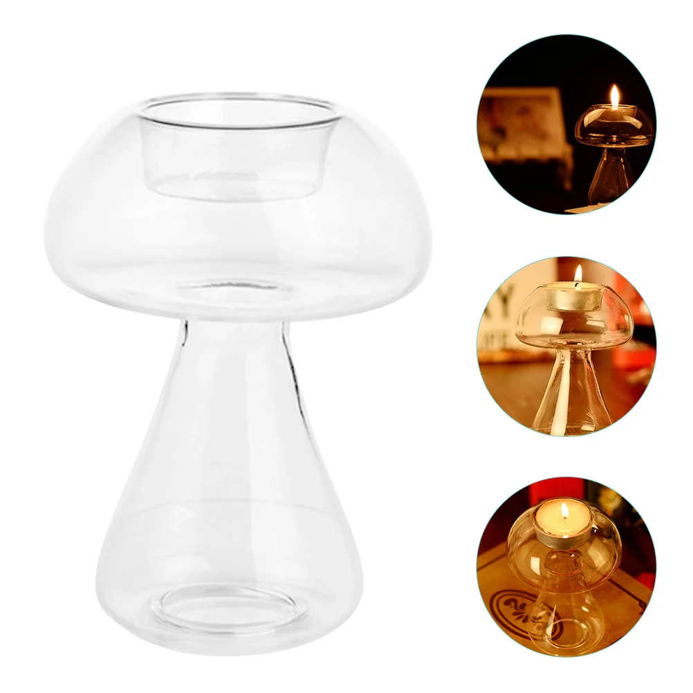 

Glass Candle Holder Tabletop Candle Stand Home Party Decorative Candlesticks