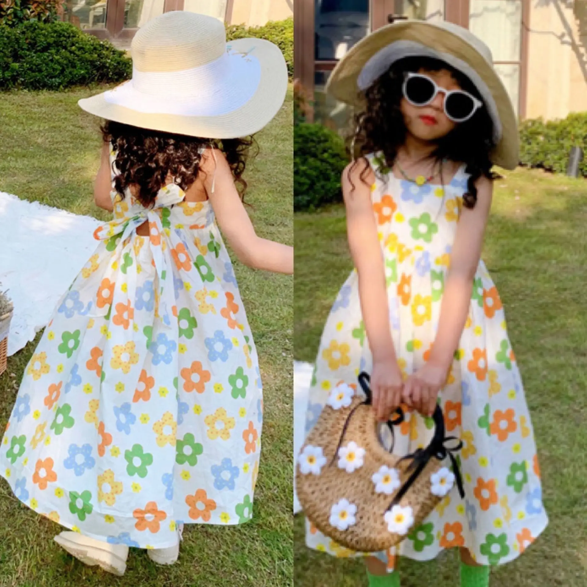 

Children's Flower Dress Summer Girls' Vacation Style Skirt Children Shirt 6YearsOld Children's Long Dress Kids Dresses for Girls