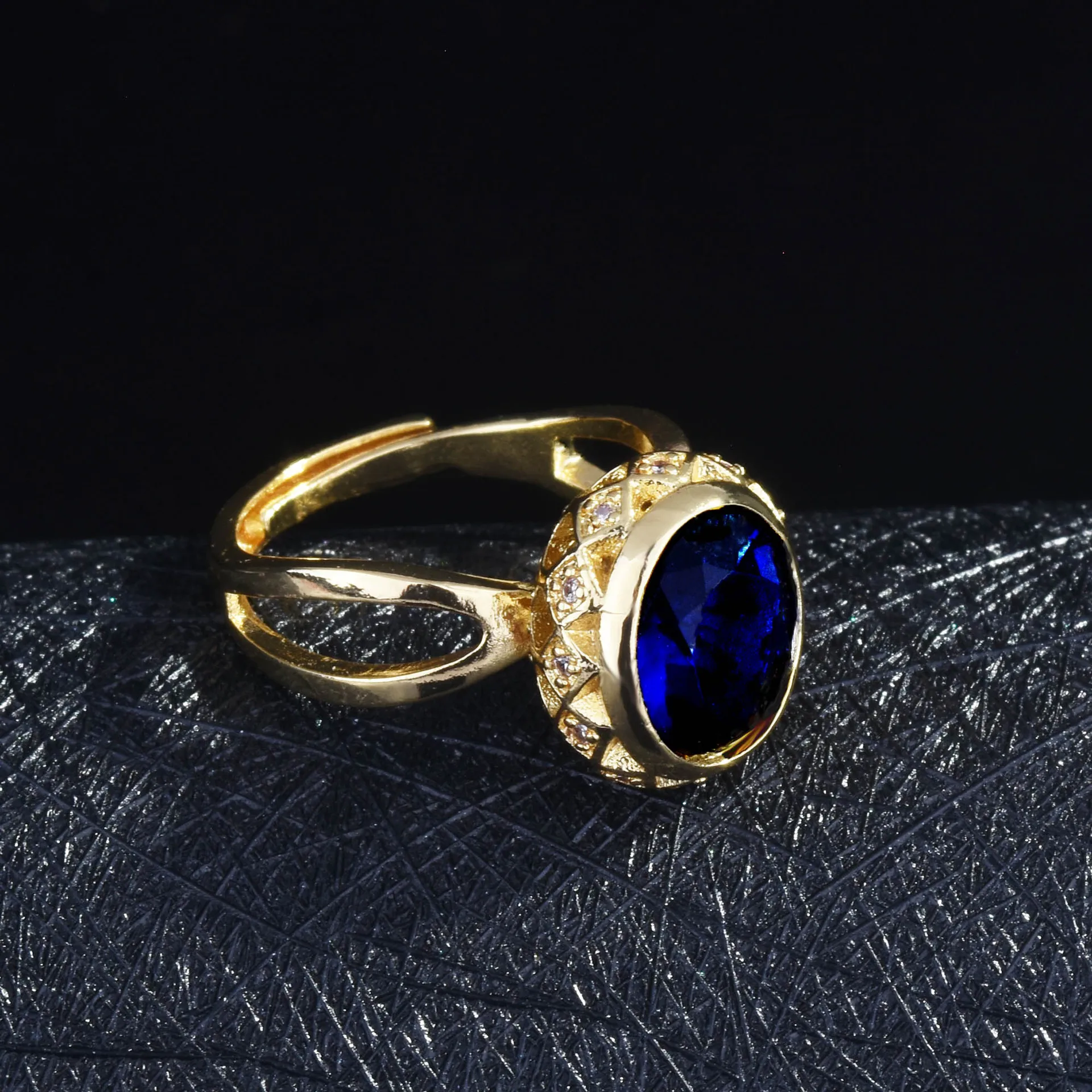 

Punk Solid 14K Gold Blue Sapphire Ring for Unisex Anillos De Wedding Bands Engagement 14 K Yellow Gold Sapphire Ring Box Anels