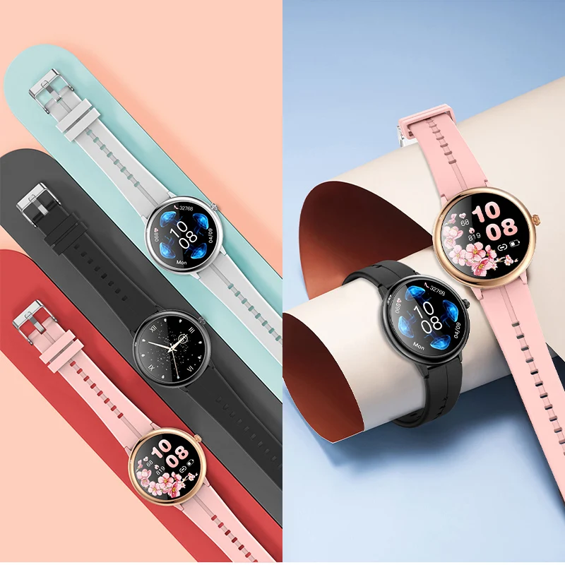 Smart Watch Women 1.09&ampquot HD Round Heart Rate Blood Pressure SpO2 Lady Smartwatch Multiple Sports Modes Fitness Tracker Girls |