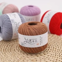 3pcs 50groll 6 no yi lace pure cotton lace thread fine wool hand knitted hook needle thread doll shawl material knitting