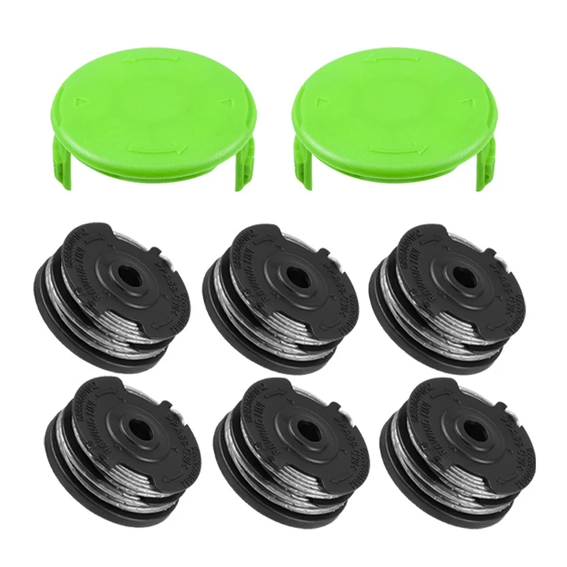 

Сменная катушка триммера 2900719 для удаления сорняков с двух линий для моделей Greenworks 2101602 и 2101602A (6 катушек + 2 крышки)