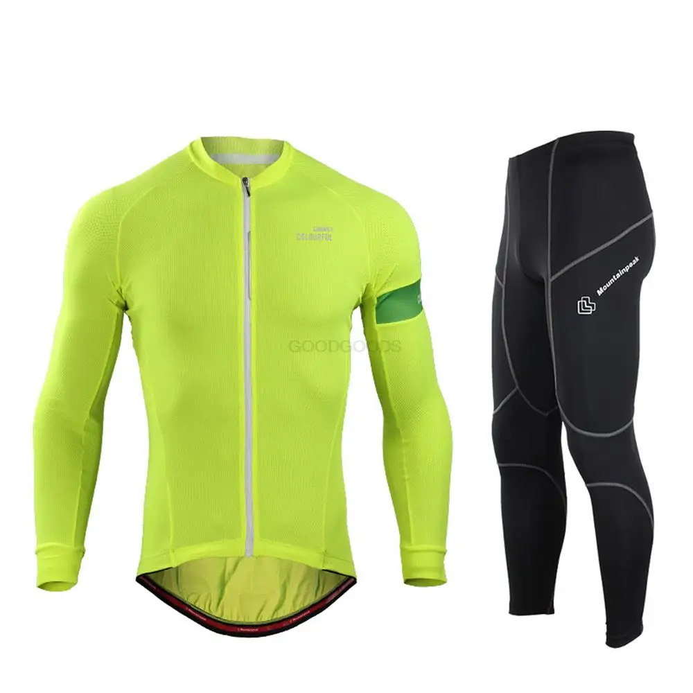 

Cycling Jersey Sets Anti-sweat Wicking Function Long Sleeve Trousers Cycling Jersey Unisex Cycling Trousers Sponge Pads