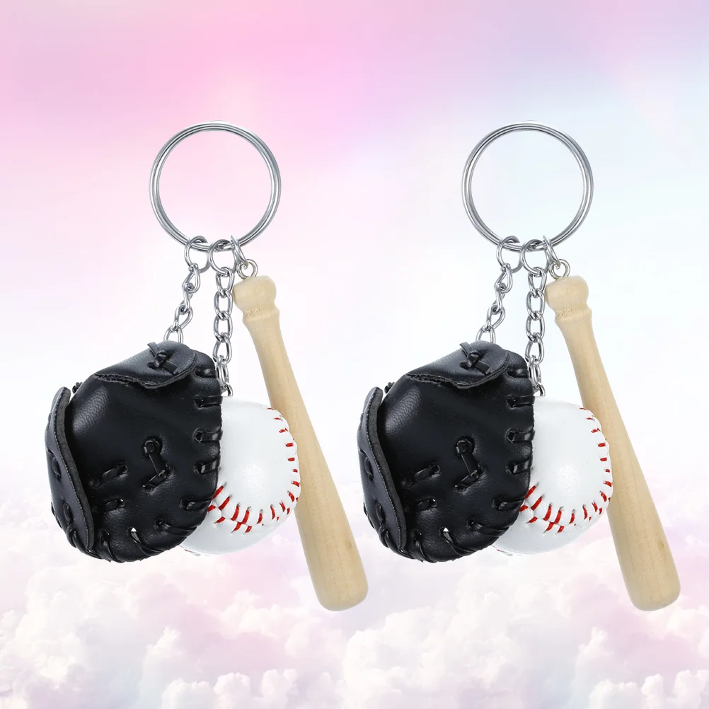 

Baseball Keychain Bat Mini Keychains Backpack Party Woodengirls Accessories Glove Theme Supplies Favors