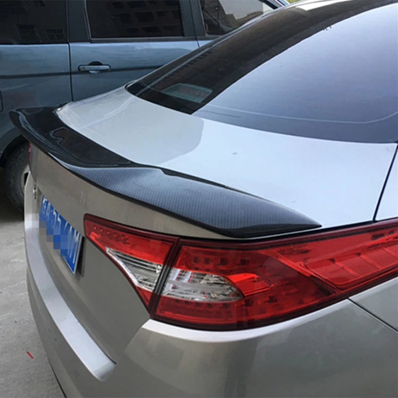 Печать из углеродного волокна и глянцевый черный задний спойлер крышки