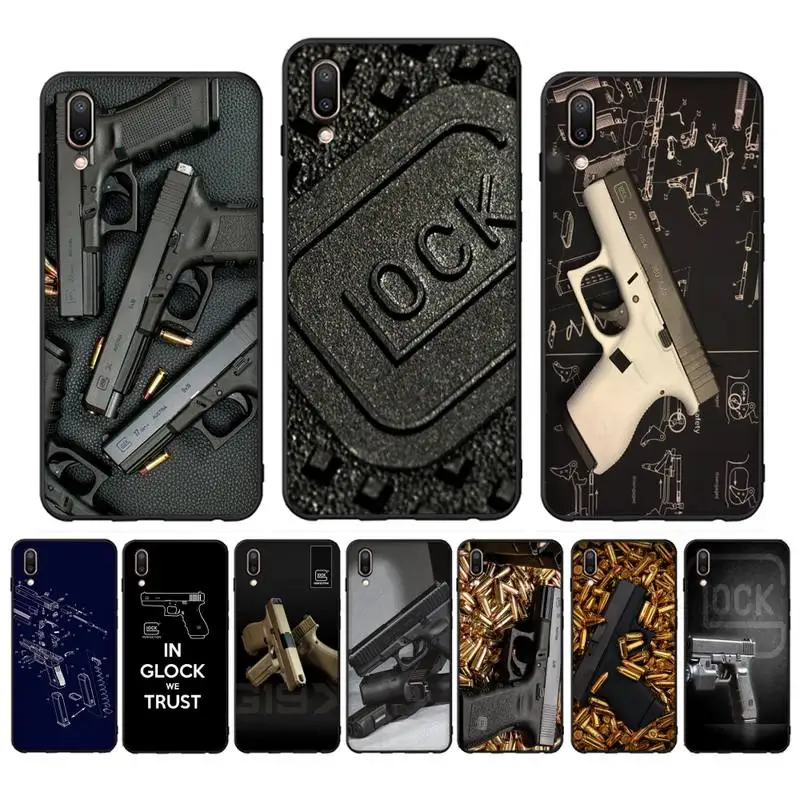 

Glock Handgun Phone Case Case For Oppo Reno Realme C3 6Pro Cover For vivo Y91C Y17 Y19