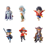 bandai genuine gashapon one piece devil fruit q versionthird naval battle luffy ace anime action figure collect model toys gifts