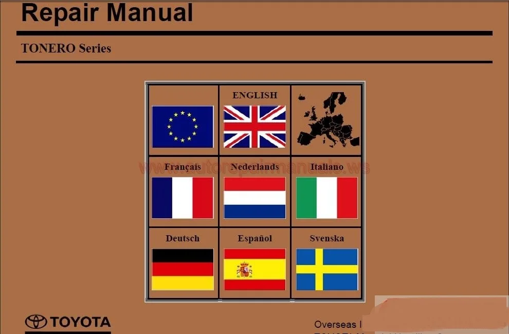 Руководство по ремонту для toyota серии TONERO, промышленное оборудование Руководство по ремонту для toyota серии TONERO, промышленное оборудование