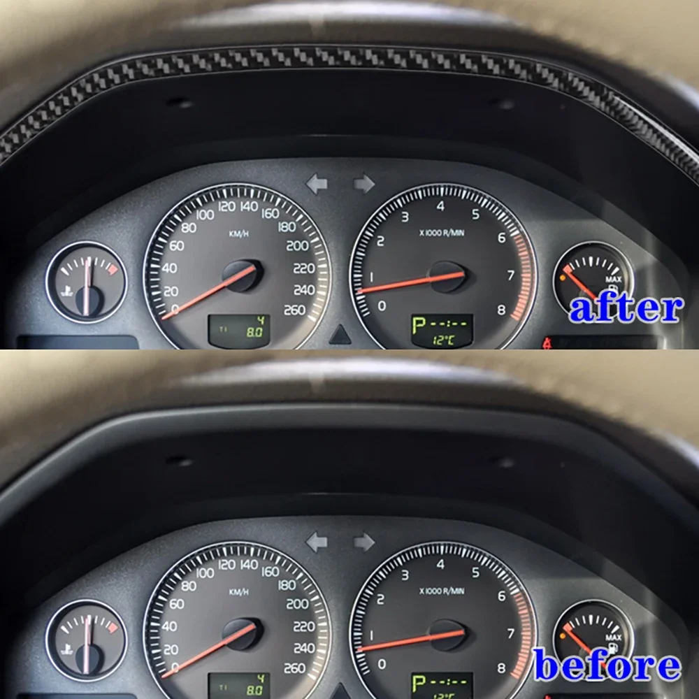Фото Накладка на рамку спидометра из карбона для Volvo XC90 2003-2014 годов №3