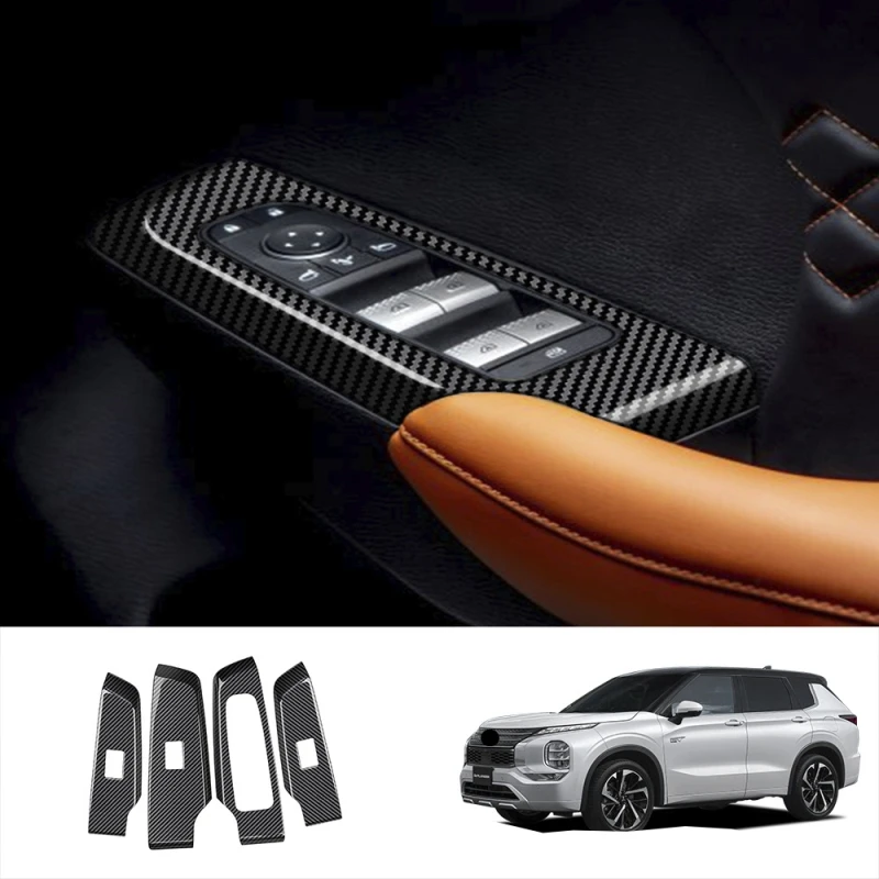 

New RHD For Mitsubishi Outlander 2022 2023 ABS window lift button switch panle cover door armrest Decorate sticker accessories