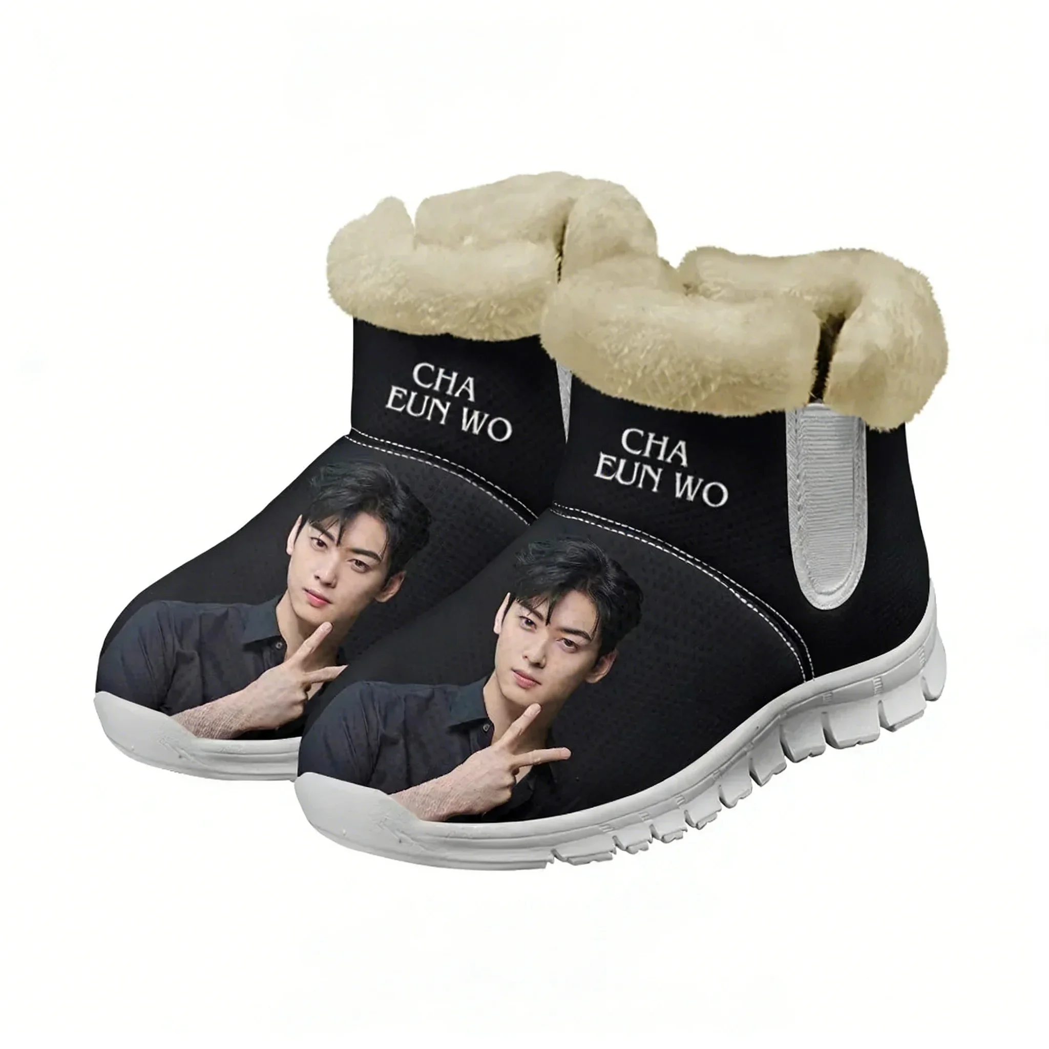 Фото Мужские зимние ботинки KPOP Cha EunWoo, женские подростковые кроссовки Yugi Muto с принтом, теплые, повседневные, легкие, спортивные, на заказ №3