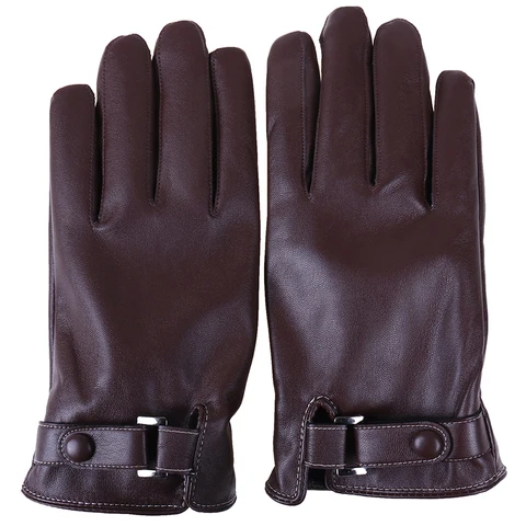 Зимние кожаные перчатки с пальцами для мотоцикла для вождения теплые сенсорные перчатки