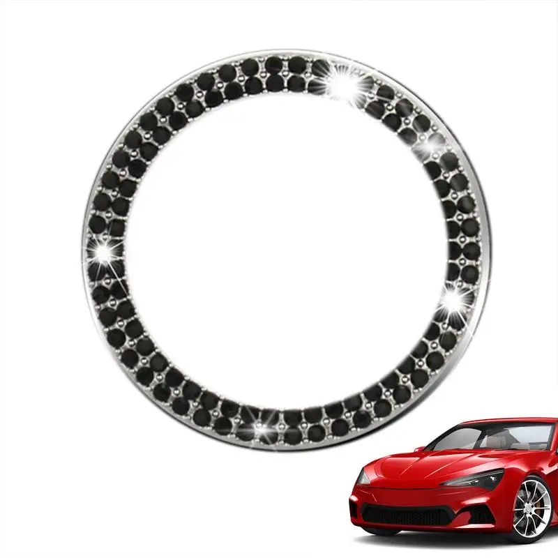 

Car Engine Start Stop Decoration Rings Bling Car Accessories For Women Shiny Push To Start Button Sticker Rings For Key Ignition