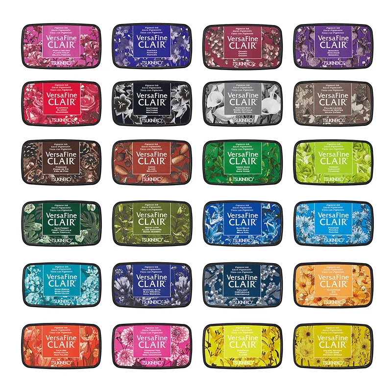 24 Color Stamp Pad Tsukineko VersaFine CLAIR Quick-drying Detail Printing Pad/color Ink Pad Making Greeting Cards/smearing Seals