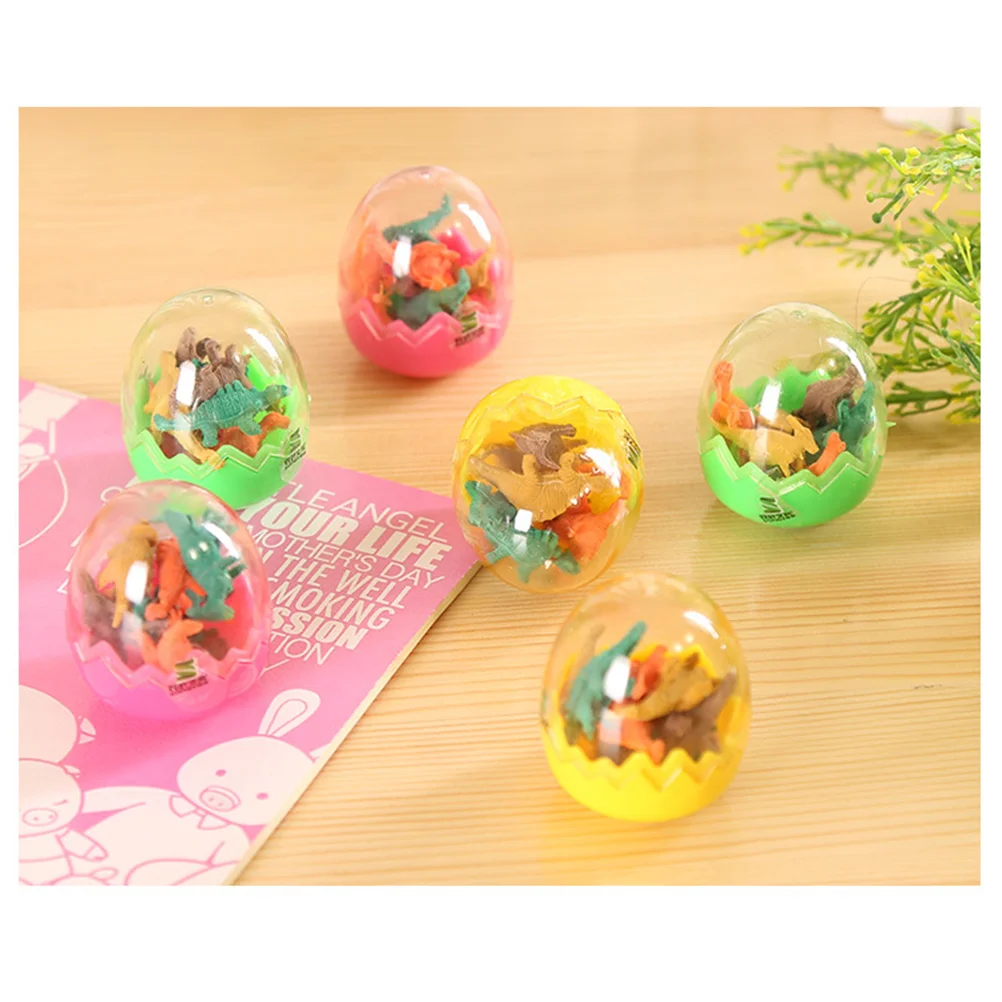 

12Pcs Mini Egg Erasers Educational Animal School Supplies Erasers for Kids (Random Design and Color)