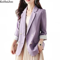 kohuijoo s 4xl blazer coat for women korean 2022 spring summer new double breasted big size fashion office casual blazers jacket