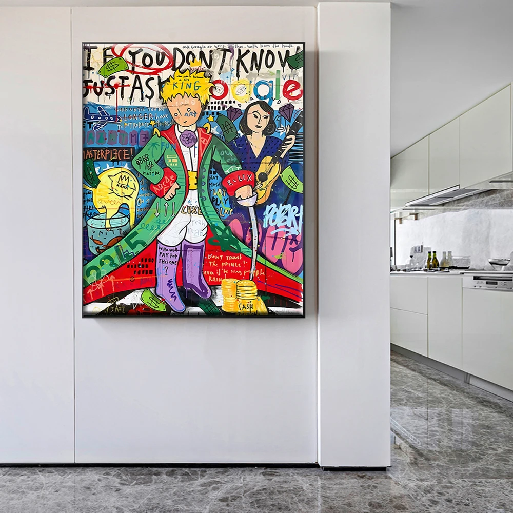

The Little Prince Canvas Prints Poster Graffiti Street Art Paintings Abstract Wall Cuadros Picture For Living Room Decoration