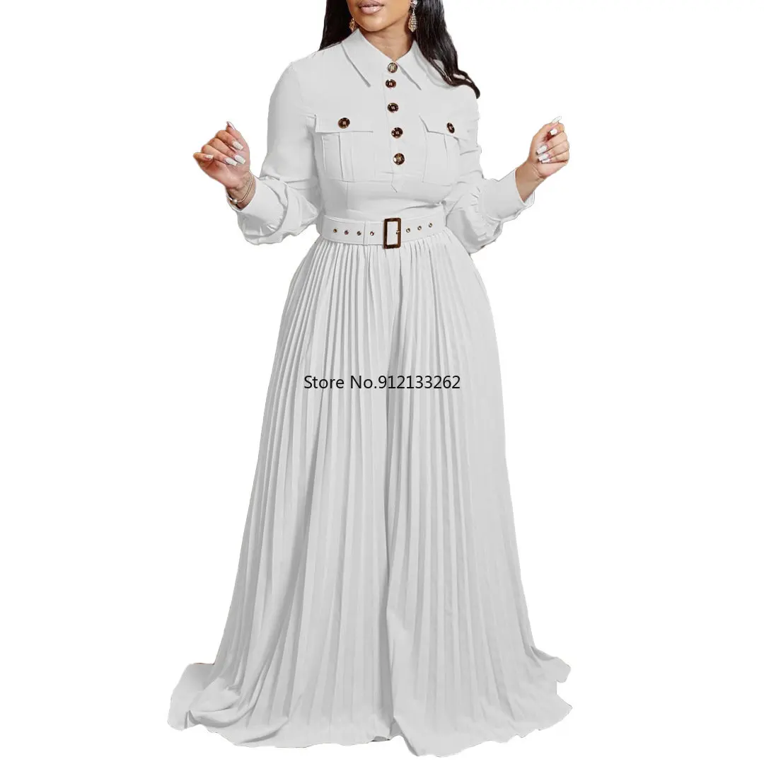 

White Elegant Jumpsuits for Women Lantern Sleeve High Waisted Solid Fashion Office Ladies Formal Business Work Wear Overalls Hot
