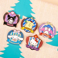 kawaii accessories metal badges kitty kuromi my melody cinnamoroll sanriod cartoon brooch commemorative medal gifts for kids