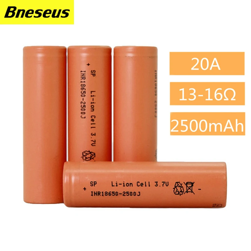 

18650 Battery 2500mAh 3.7V 10C 20A High Power Low Resistance 18650 Rechargeable Battery Li-Ion Batteries For Electric Tool Toys
