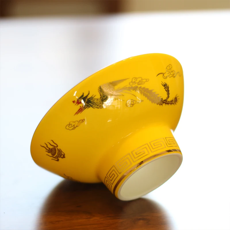 6-дюймовая китайская костяная керамическая посуда для стола - свадебная красная чашка Ретро с изображением дракона и феникса. Декоративный подарок для дома.