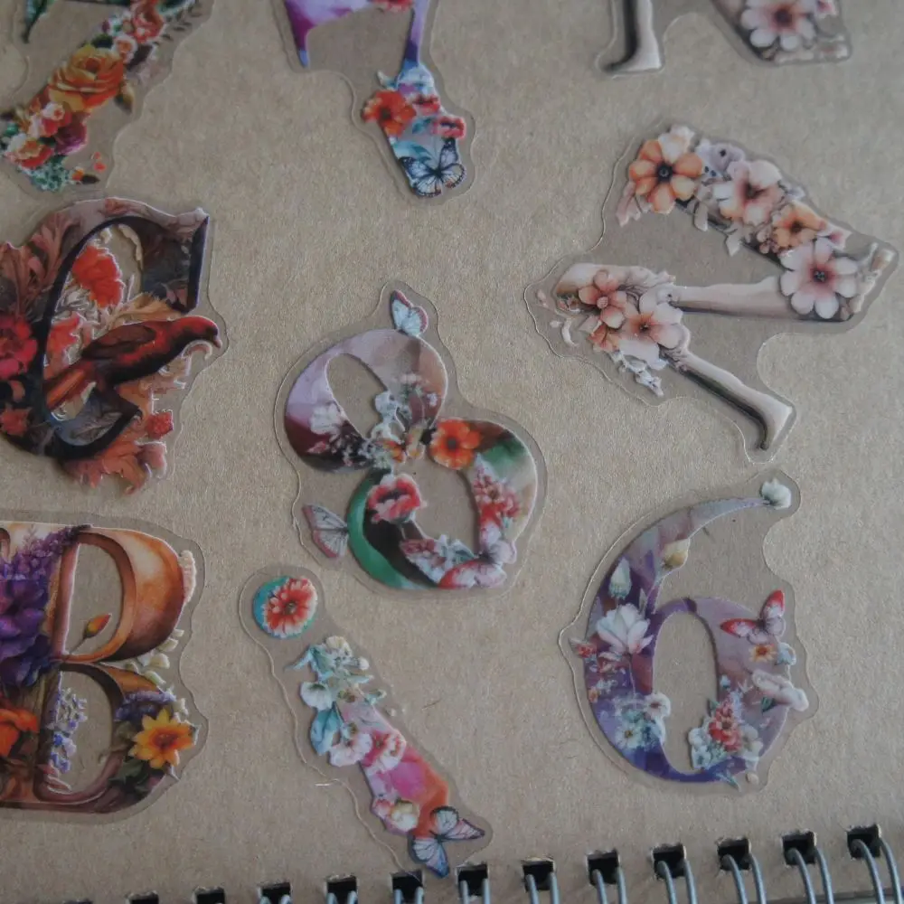 78 шт. наклейки из ПВХ в виде цветов и букв алфавита